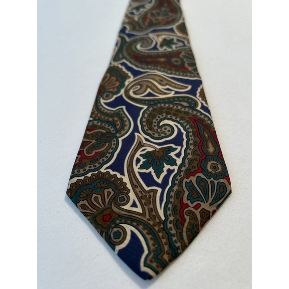 Egon Von Furstenberg‎ Necktie Men's Silk Jewel Tone Multicolor Paisley 59"x3.5" - Picture 4 of 4